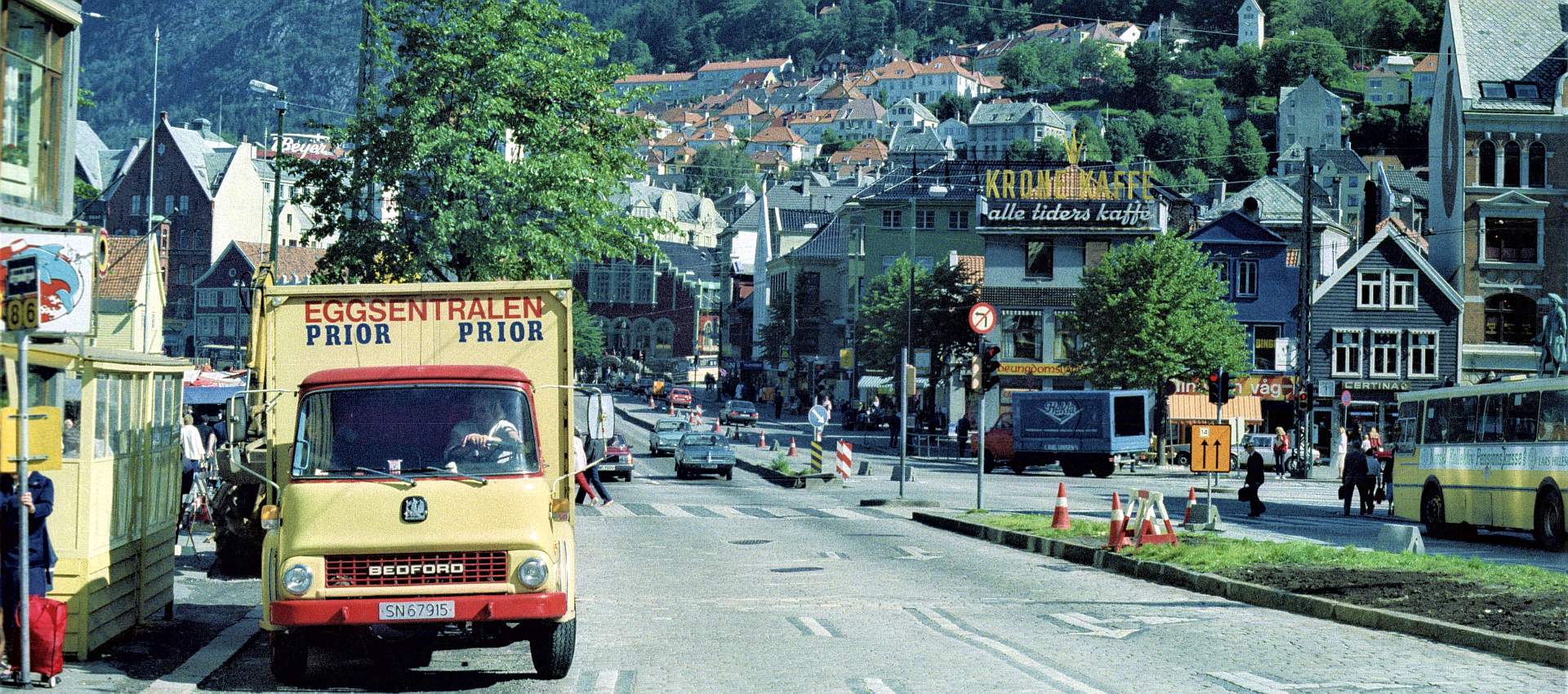 Universität Greifswald und Sprachkurs an der Universität Bergen in Norwegen. Das Foto zeigt einen LKW in der Stadt Bergen.
